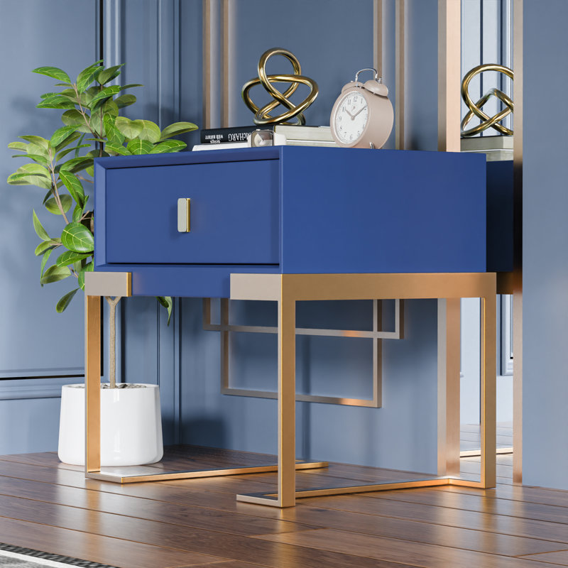 Table de chevet Himzo, Bleu marine