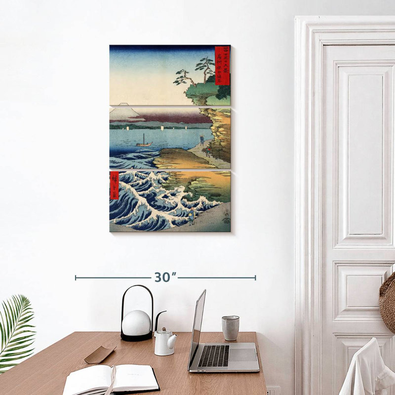 Gillard Coast At Hota, dans la province de Boshu Awa, H 32 po x l 20 po