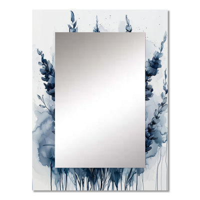 Fauvism Blue Lavender Silence - Lavender Mirror, Traditional Decorative Wall Mirror, Printed Metal Art
