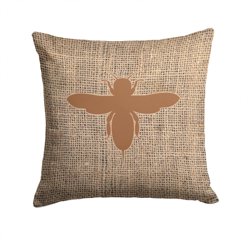 Coussin intérieur / extérieur Bee Bee, H 14 po x l 14 po x P 4 po, Brun