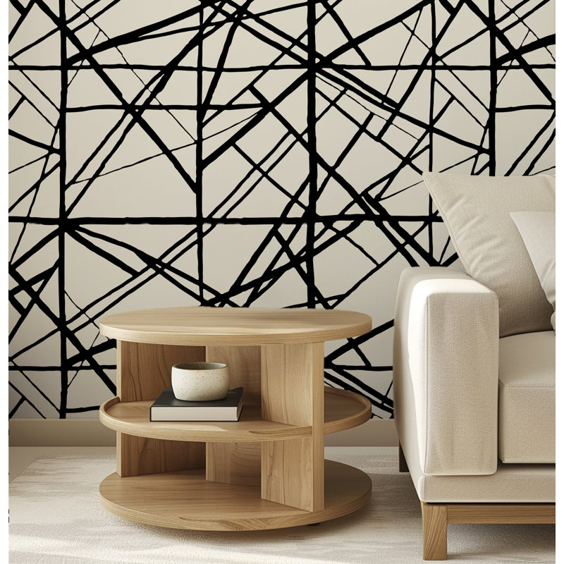 Modern Black Stripes Wallpaper