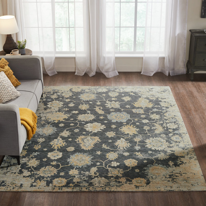 Joswick Wool Floral Area Rug, Rectangle 8'6" x 11'6"