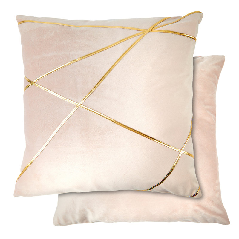Cloughmills Geometric Square Throw Pillow Cover, Blush Pink