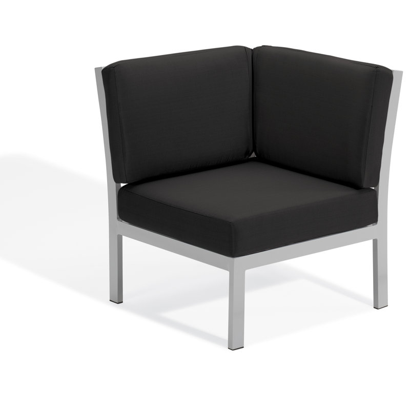 Travira Modular Corner Chair with Cushions, Jet Black
