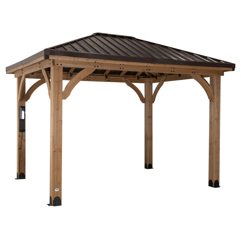 Backyard Discovery Barrington Cedar Wood Outdoor Patio Gazebo 3m X 3m (10ft X 10ft)