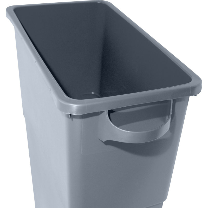 Gray 23 Gallon Space-Saving Waste Container with Handles