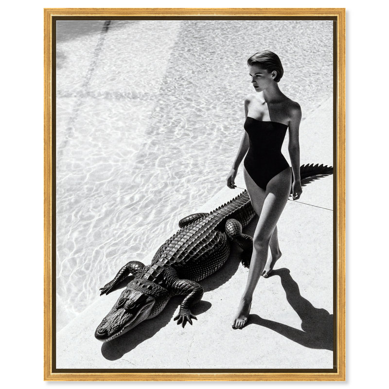 Reptilian Elegance II Print by Oliver Gal, 25"H x 21"W, Gold Floater Frame