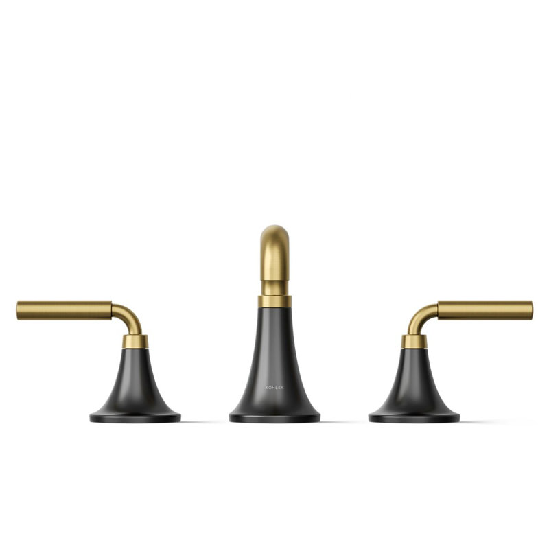 Robinet de salle de bain mural Tone, Laiton / Noir, 1