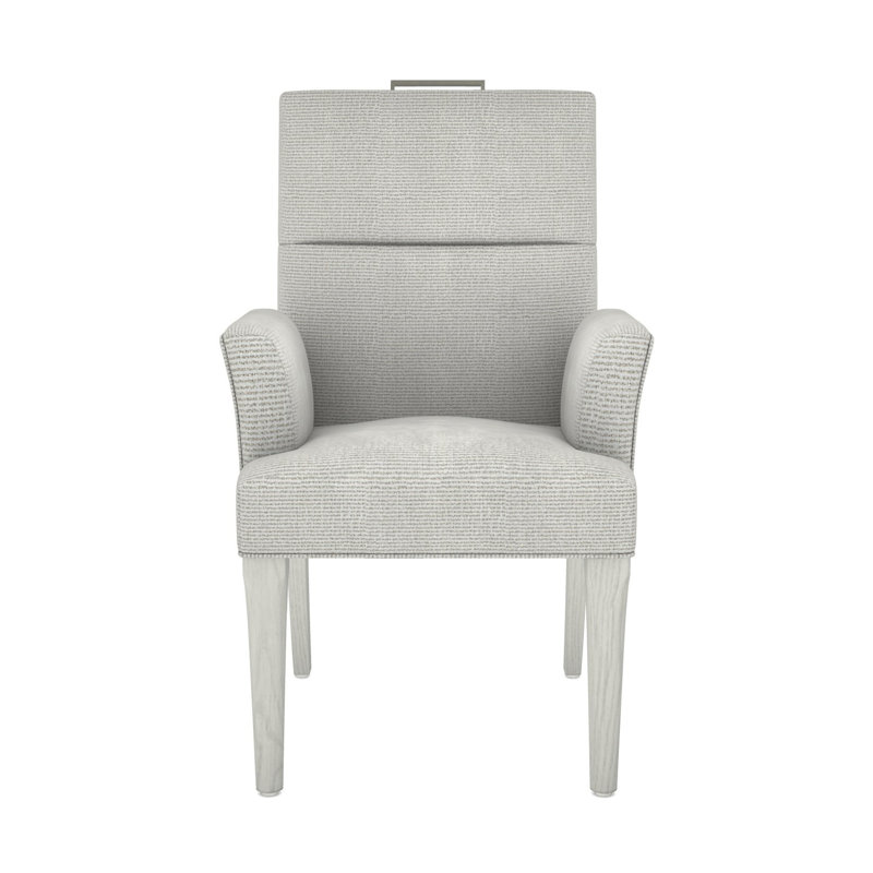 Thom Filicia Home Fabric Tight Back Arm Chair, Casa Blanca, Callaloo Cotton