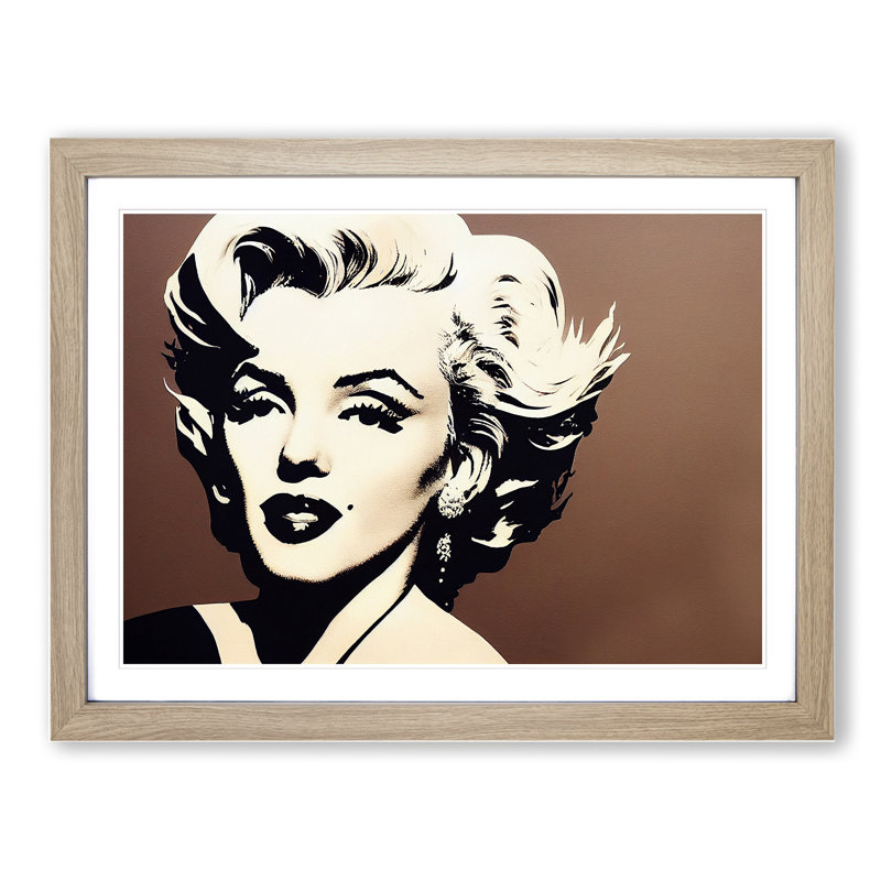Marilyn Monroe Vol.1 - Single Picture Frame Painting, 46cm H x 64cm W x 2cm D, Oak