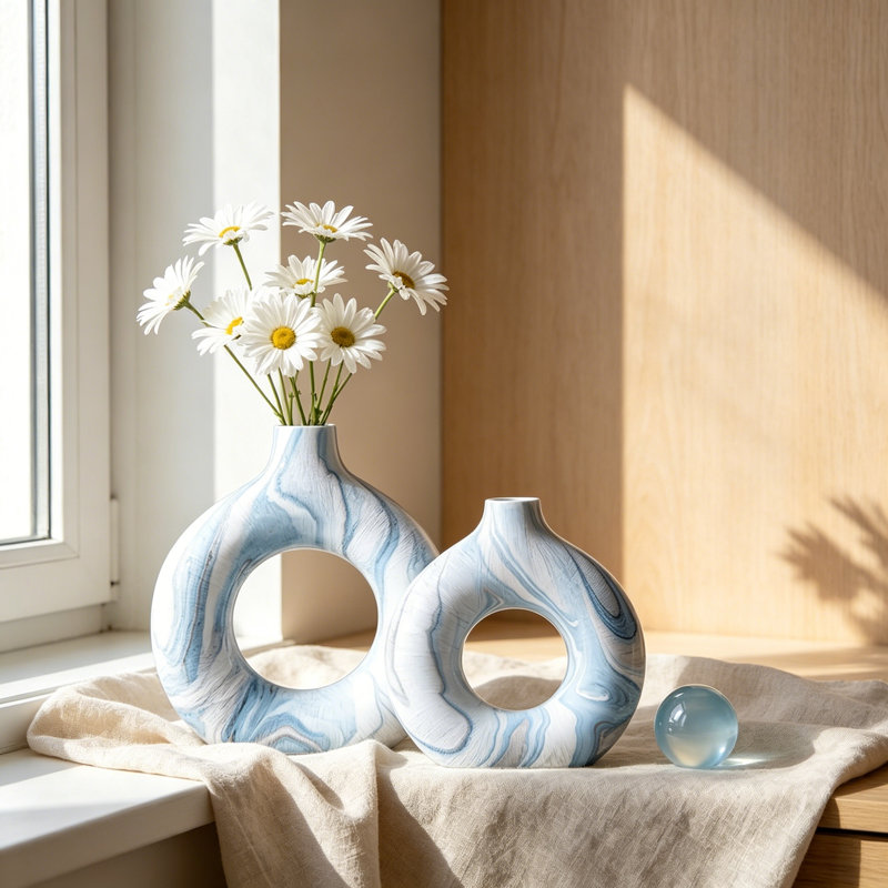 Ensemble de 2 vases en céramique Donut