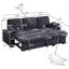 Canapé-lit modulaire convertible de 91 po avec lit escamotable et méridienne avec rangement-469228827