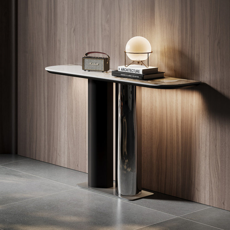 Console en pierre frittée de style italien, 33,4 po H x 55 po L x 13,7 po P