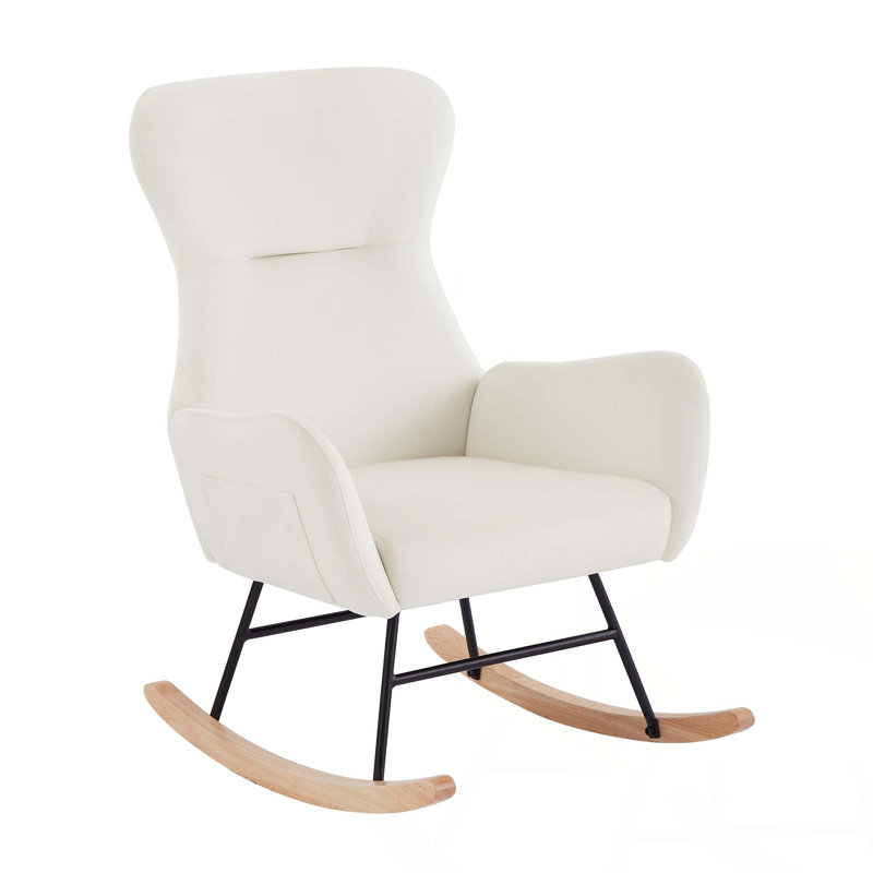 Chaise berçante pour chambre de bébé, chambre à coucher, salon, bureau, Blanc, crème