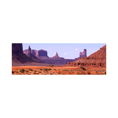 View To Northwest From 1St Marker In The Valley, Monument Valley, Arizona, USA, - Wrapped Canvas Panoramic Print