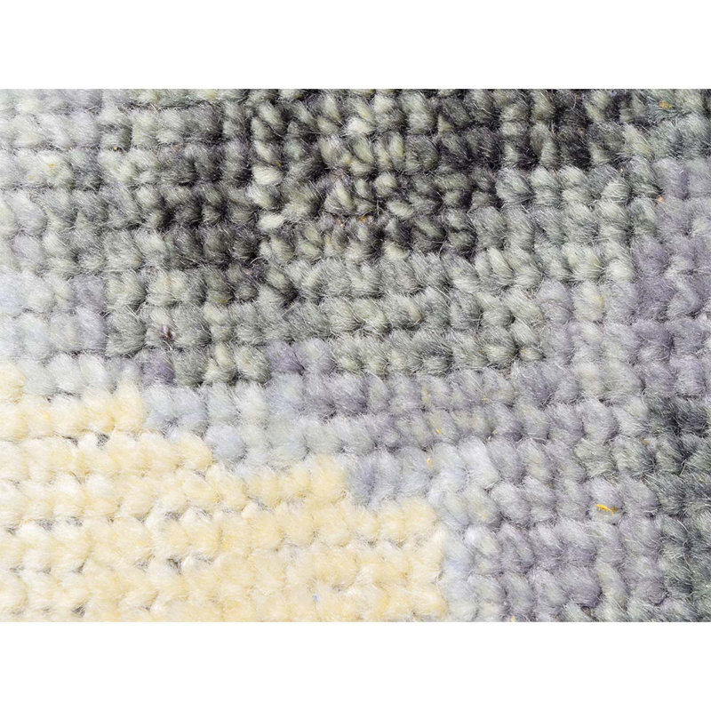 Nomad Moroccan Area Rug in Beige/Aqua/Black, Rectangle 9' x 12'