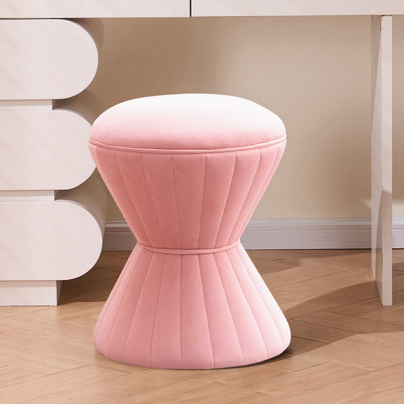  Repose-pieds de tabouret d'appoint capitonné Konsta, Rose