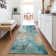 Machine Washable Indoor/Outdoor Xhevrie Teal Rug