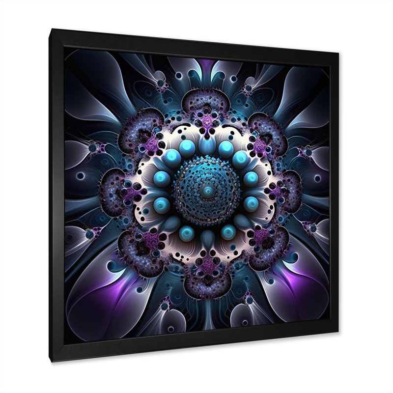 Impression sur toile, mandala céleste en mauve et bleu mystérieux I - Boho Mandala, H 30 po x l 30 po x P 1 po