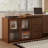 Walnut Rectangular Solid Wood Executive desk with drawers desk-1793257754