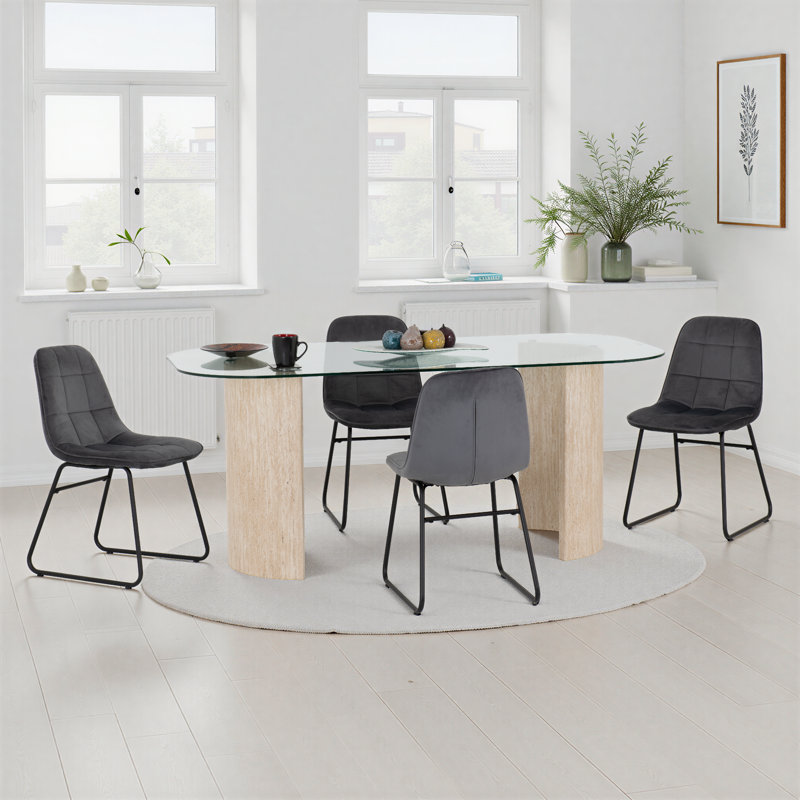 Modena & Lukas 4 - Person Dining Set, Grey