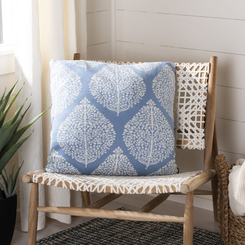 Arctic Floral Cotton Throw Pillow