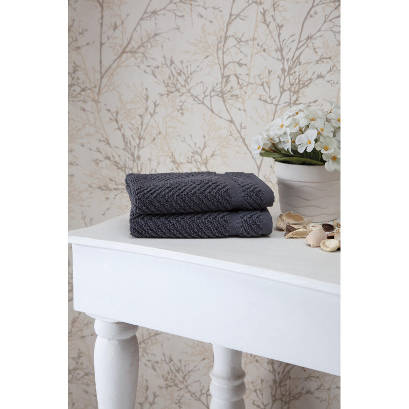 Vandewa Plush Jacquard Washcloth, Gray