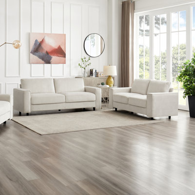 Canapé modulaire moderne en velours côtelé beige moderne et minimaliste à 5 po