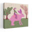 Rabbit Cowgirl Western Pink Whimsical Contemporary Cow Rabbit Forest Wall Art Print by Sharyn Bursic - Wrapped Canvas Print-43642351