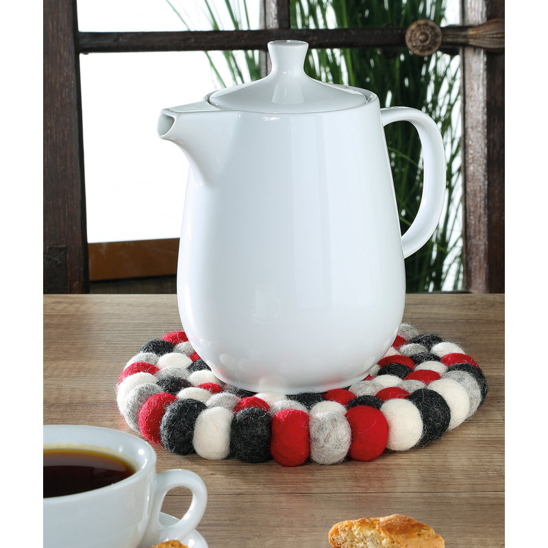 Rosso Round Virgin Wool Trivet
