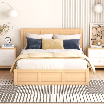 Lit plateforme avec rangement en dessous et tiroirs