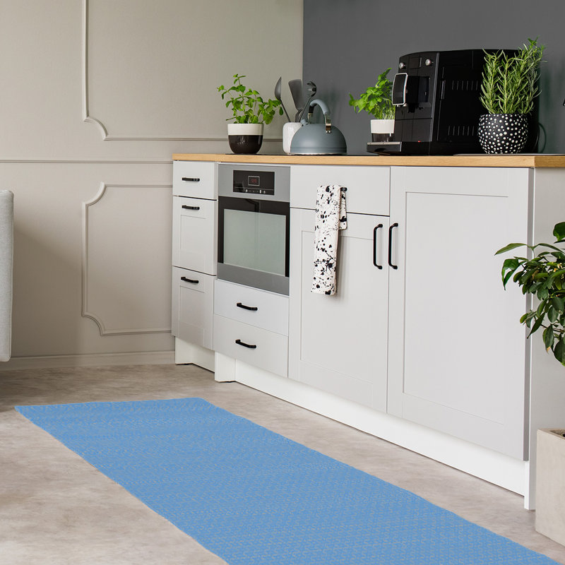 Tapis bleu area napperon, Tapis de couloir 2 pi 6 po x 8 pi