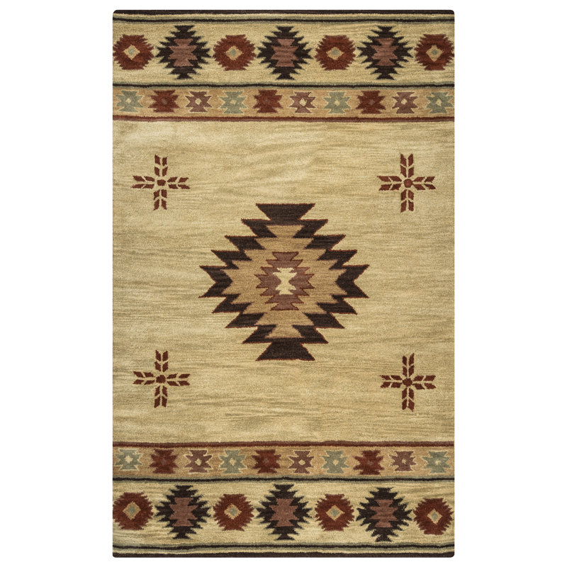 Eastman Hand Tufted Wool Geometric Indoor Rug, Rectangle 9' x 12'