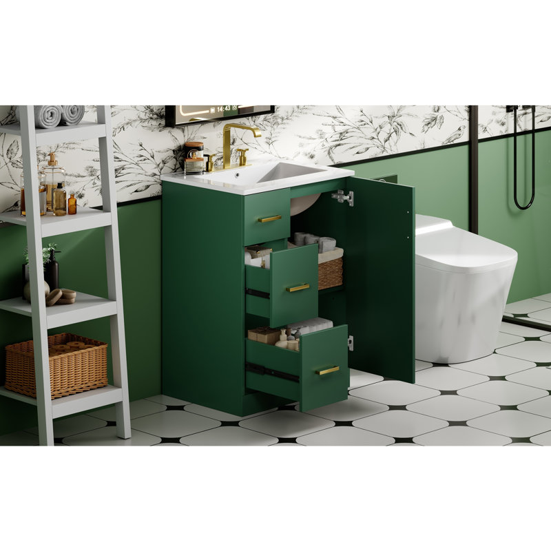 Meuble-lavabo moderne 24 "avec lavabo, Vert
