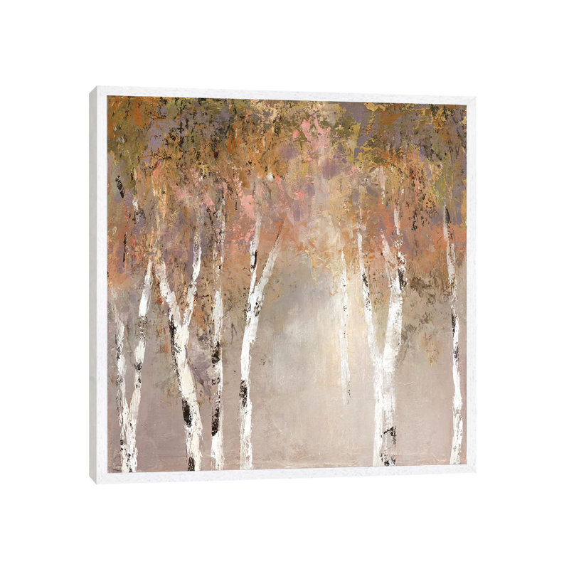 Sunlit Birch II by Carol Robinson - Painting on Canvas, White Framed, 66.04 cm H x 66.04 cm W