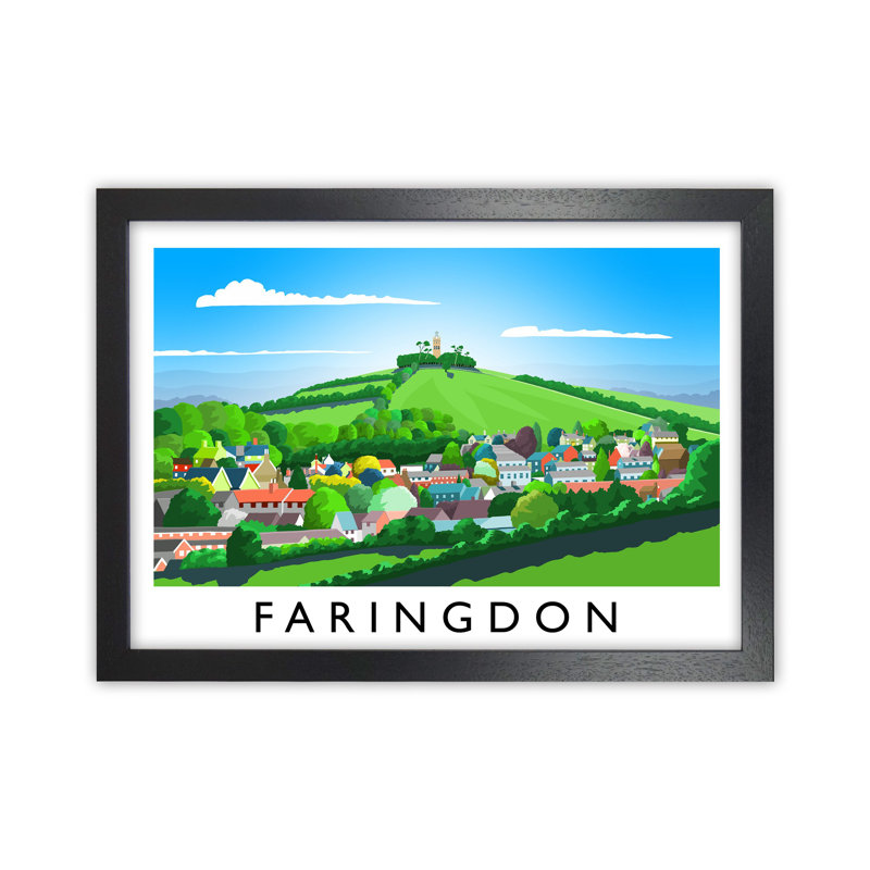 Faringdon by Richard O'Neill - Print, 64cm H x 88cm W x 3cm D, Black Framed