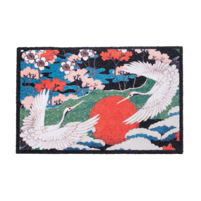 Non-Slip Floral Doormat