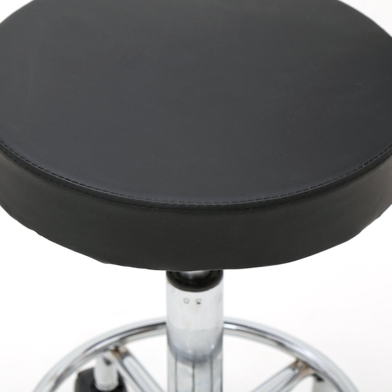 Backed Adjustable Height Ergonomic Lab Stool with Wheels, Black