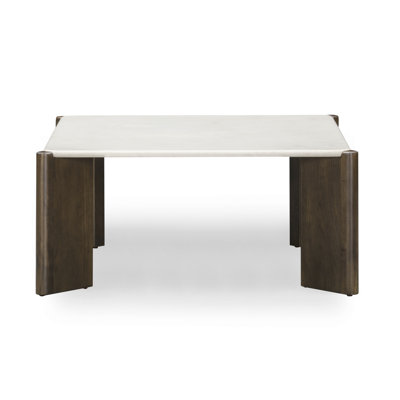 Table basse carrée Restis Quartz crème