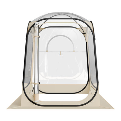 Tente escamotable de sport, tente à bulles transparente 50 x 50 po pour 1 personne, nacelle d'extérieur imperméable avec tapis de sol et couvercle supérieur, abri de camping Garden Igloo Dome pour les événements de pêche