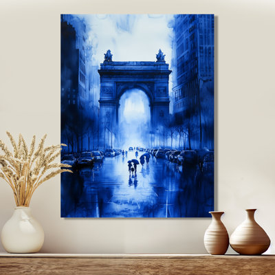 Paris Arc De Triomphe In The Rain - City Paris Canvas Print