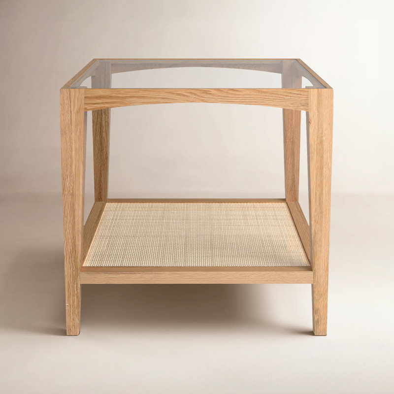 Broderick Glass End Table with Storage