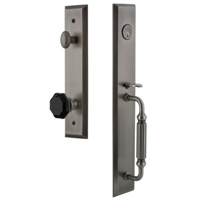 Fifth Avenue One-Piece Handleset with Single Cylinder Deadbolt and F Grip with Lyon Knob