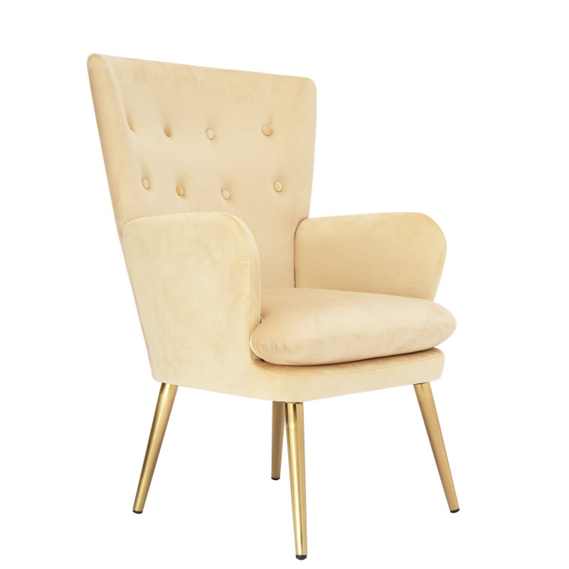 Fauteuil capitonné et rembourré
