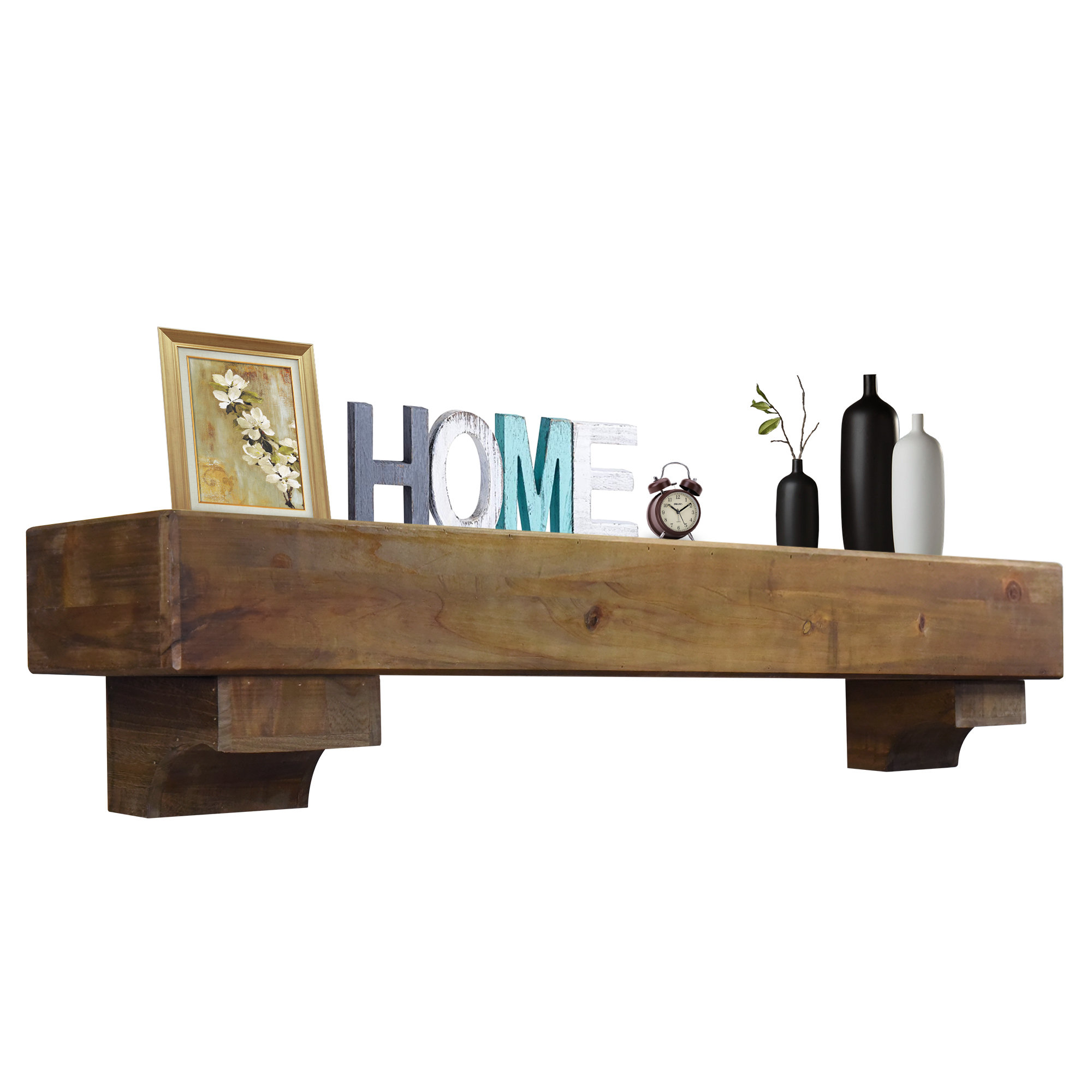 Millwood Pines 60 Inches Floating Fireplace Mantel Shelf with Corbel