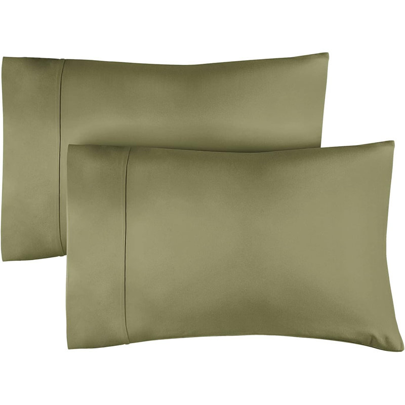 100% Cotton Pillowcase Set, 400 Thread Count Hotel Luxury Pillowcases, Soft & Breathable, Set of 2, Sage Green, Queen