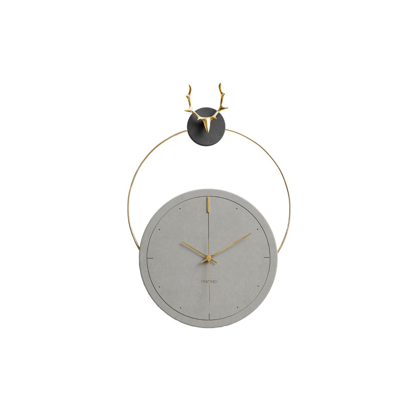 Design Wall Clock The Grey Antler, Grey