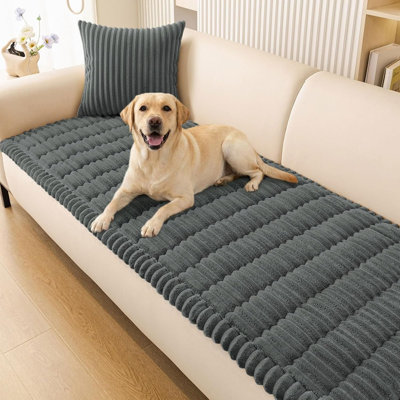 Housse de canapé pour chiens, housse de canapé lavable antidérapante, housse de mobilier pour animaux en fourrure, saleté et dégâts quotidiens, housse de canapé élégante, gris foncé
