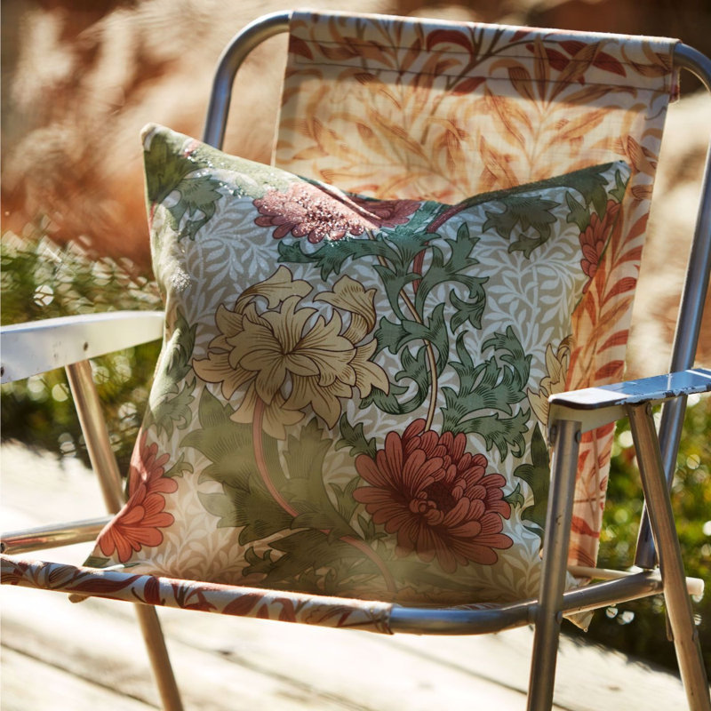 Chrysanthemum Fabric, Mineral/Cream