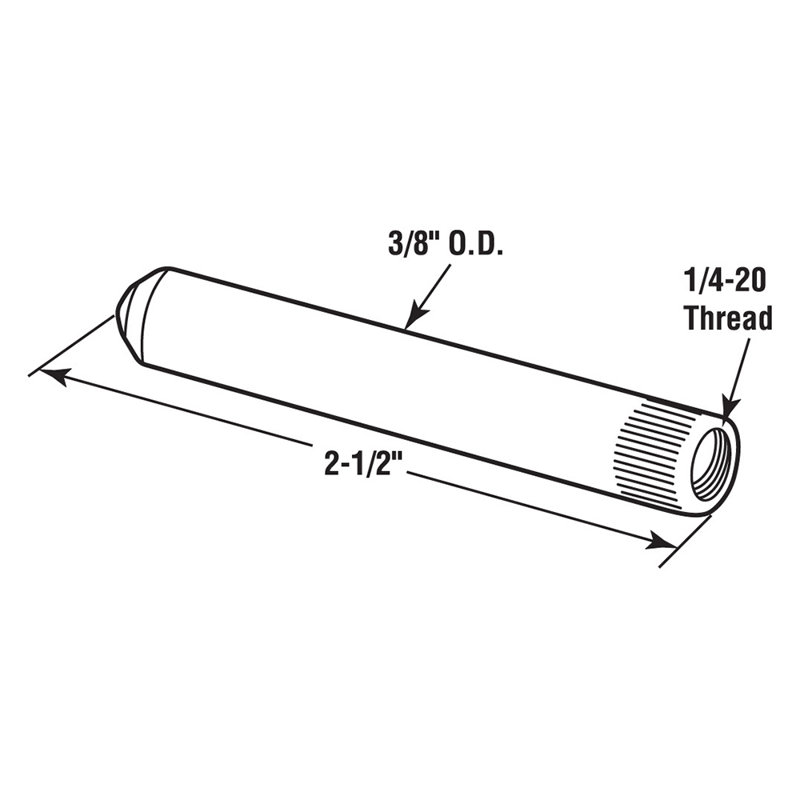 Pivot Hinge Pin, 3/8 in. Outside Diameter x 2-1/2 in., Plastic, Knurled (Single Pack)